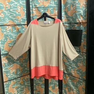 Poly/Rayon knit tunic-top.
